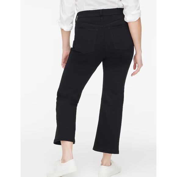 NWT J.Crew Curvy Mid Rise Flare Crop Jean In Signature Stretch Black Size 34 - Picture 2 of 8